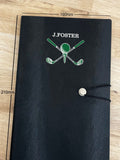 Solesmith personalised golf notebook, imported from the UK