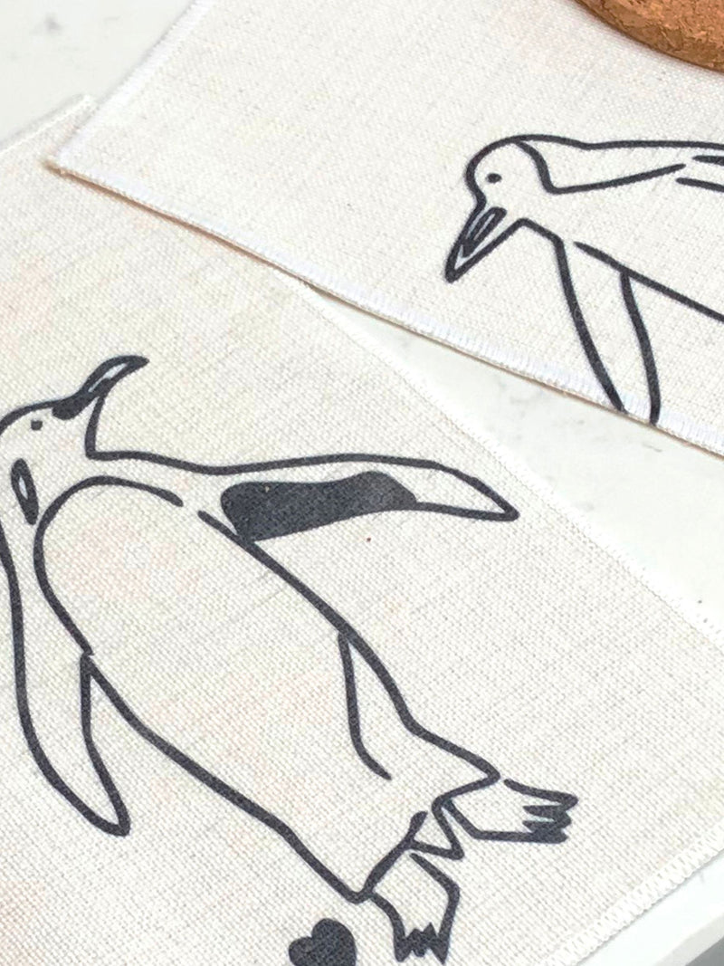 Solesmith personalised place mats with penguins in love design, set of 2, imported from the UK