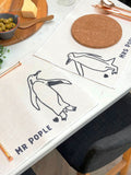 Solesmith personalised place mats with penguins in love design, set of 2, imported from the UK