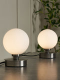 BHS Claude touch table lamps pewter set, imported from the UK
