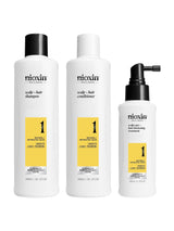 Next Nioxin Scalp + Hair Thickening System 1 Loyalty Kit for Natural Hair with Light Thinning 3-Piece Set (300ml Shampoo, 300ml Conditioner, 100ml Treatment)- Buy online at McGrocer