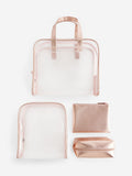 Rose gold clear makeup bags set of 4 (British brand)