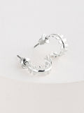 Silver tone mini leaf hoop earrings (British brand)