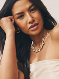 Gold tone sparkle pearl effect pully necklace and bracelet set, UK version