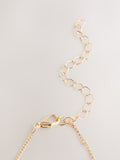Gold Tone Flower Drop Necklace, UK version pendant accessory