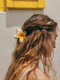 Yellow and white flower claw hair clip (British brand)