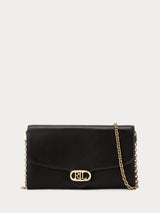 Next Lauren Ralph Lauren Black Adair Leather Chain Cross-Body Clutch Bag- Buy online at McGrocer