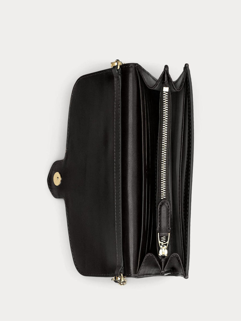 Lauren Ralph Lauren black cross-body clutch bag Adair, imported from the UK