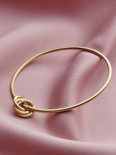 Next Posh Totty Designs Gold Tone Personalised Russian Ring Charm Bangle 6.5cm Diameter- Buy online at McGrocer