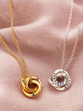 Posh Totty Designs sterling silver personalised birthstone Russian ring necklace, imported from the UK