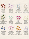 Posh Totty Designs sterling silver personalised birthstone Russian ring necklace, imported from the UK