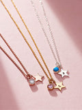 Posh Totty Designs birthstone and initial star charm necklace, imported from the UK