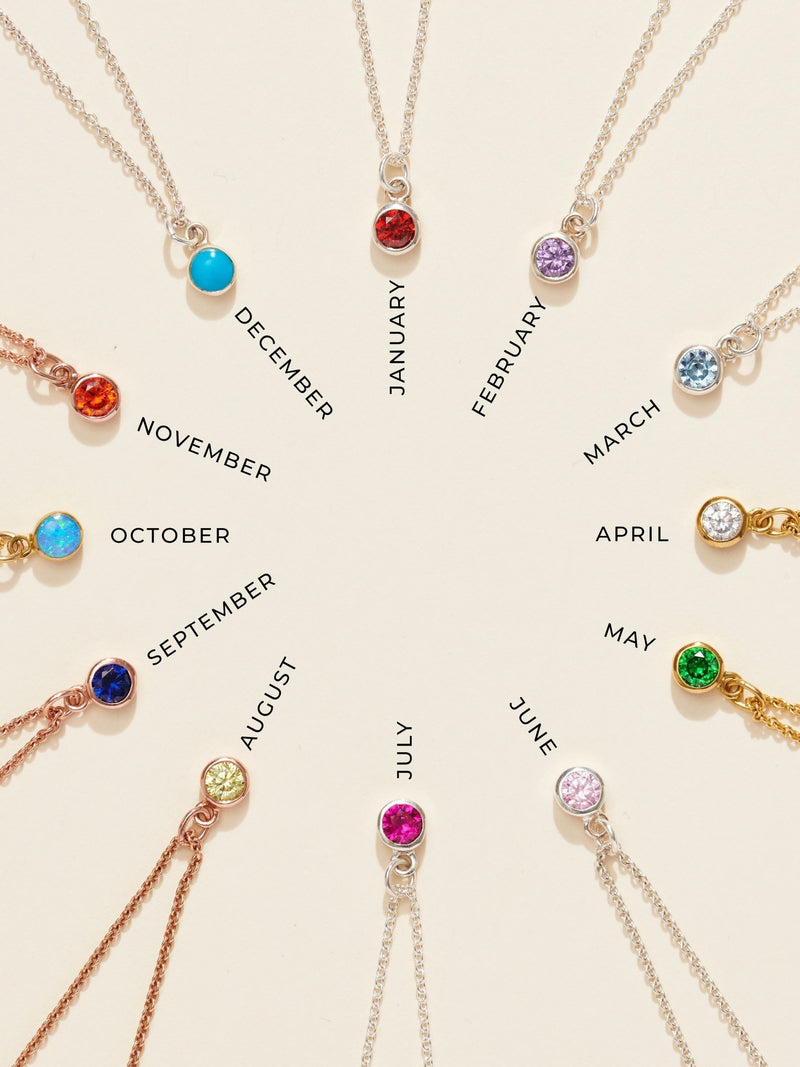 Posh Totty Designs birthstone and initial star charm necklace, imported from the UK