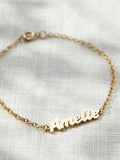 Posh Totty Designs Gold Tone Mini Name Bracelet, imported from the UK