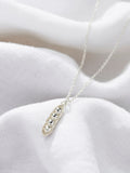 Posh Totty Designs Silver Tone Personalised Peapod Charm Necklace