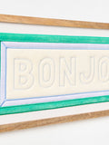 Oliver Bonas cream Bonjour fabric framed wall art, imported from the UK