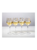 Mikasa clear etched gold crystal white wine glasses set of 4, imported from the UK