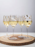 Mikasa clear etched gold crystal white wine glasses set of 4, imported from the UK