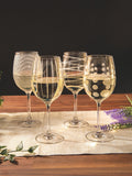 Mikasa clear etched gold crystal white wine glasses set of 4, imported from the UK