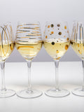 Mikasa clear etched gold crystal white wine glasses set of 4, imported from the UK