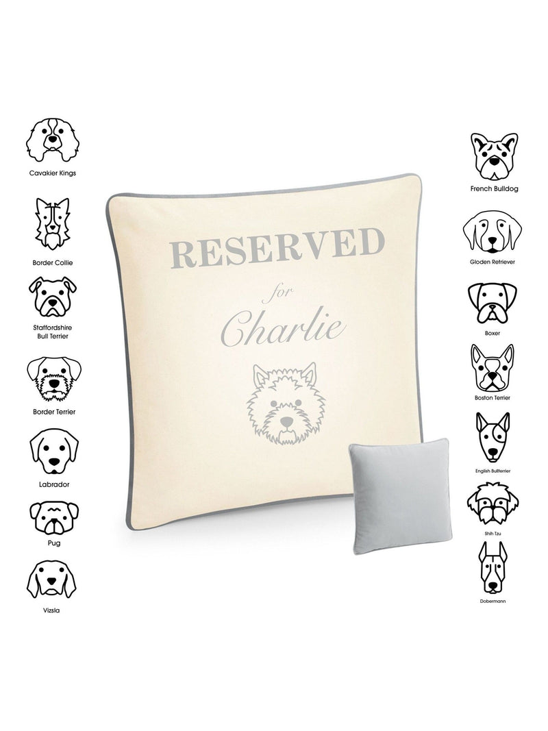 RUFF personalised dog face cushion 40x40cm, imported from the UK