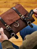 Posh Totty Designs personalised leather satchel wash bag, UK version