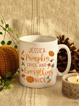 Next 11oz Ceramic Mug with Personalised Pumpkin Spice Design- Buy online at McGrocer