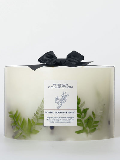 Next French Connection Botanical Infused Vetivert Eucalyptus Sea Salt Pillar Candle 1.5KG- Buy online at McGrocer