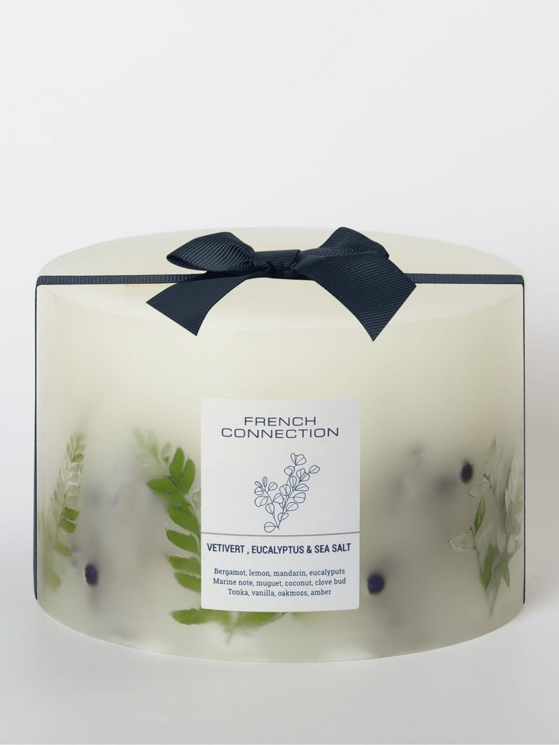 French Connection Botanical Infused Vetivert Eucalyptus Sea Salt Candle 1.5KG - British product