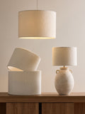White boucle easy fit ceiling lamp shade (British brand)