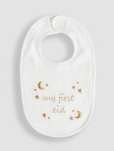 Next JoJo Maman Bébé White Cotton Embroidered Baby Bib- Buy online at McGrocer