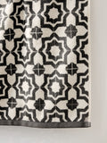 Geometric black white cotton towels from a British brand
