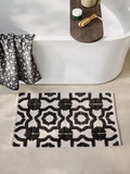 Bath mat black white geometric tile 50cm x 80cm (British brand)