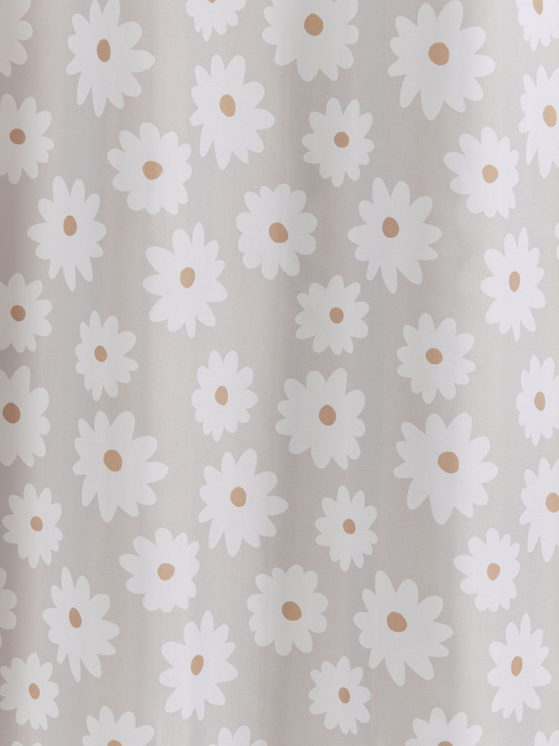 Natural daisy shower curtain, imported from the UK