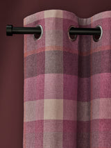 Next Berry Pink Brushed Check Eyelet Lined Curtains- Buy online at McGrocer