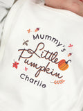 PMC personalised Little Pumpkin baby bib 0-3 months - British product