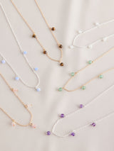 Gold/SilverTone Semi Precious Stone Necklace
