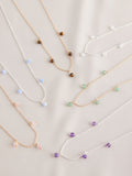 Gold SilverTone semi precious stone necklace, UK version