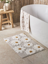 Next Natural Grey Daisy 100% Cotton Bath Mat- Buy online at McGrocer