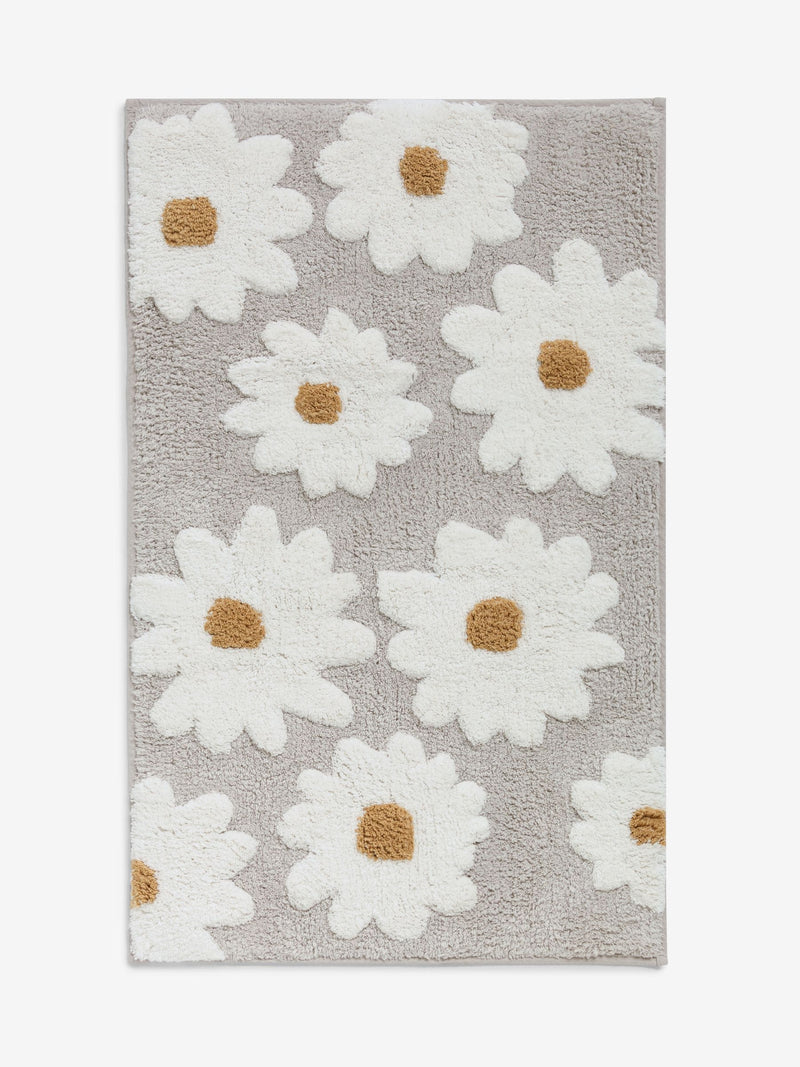 Natural Grey Daisy bath mat 50x80cm - British product