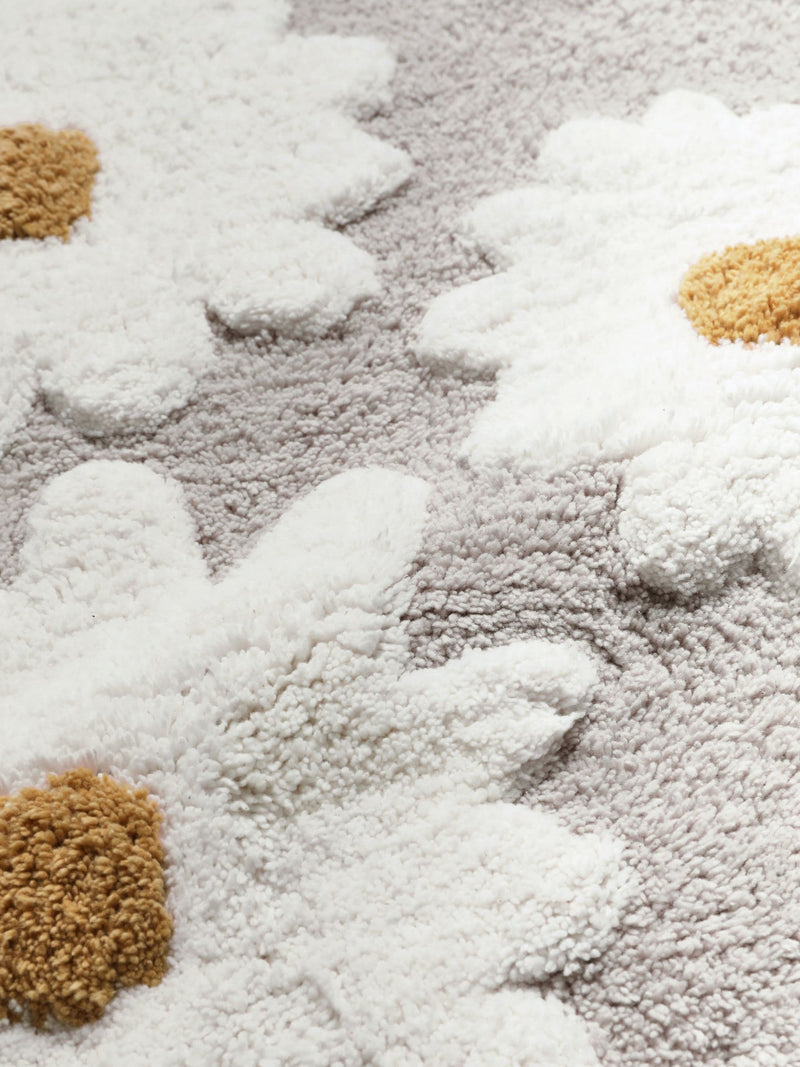 Natural Grey Daisy bath mat 50x80cm - British product