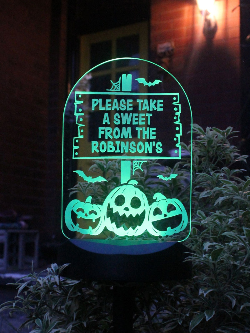 PMC personalised Halloween solar light with ground stick - British product