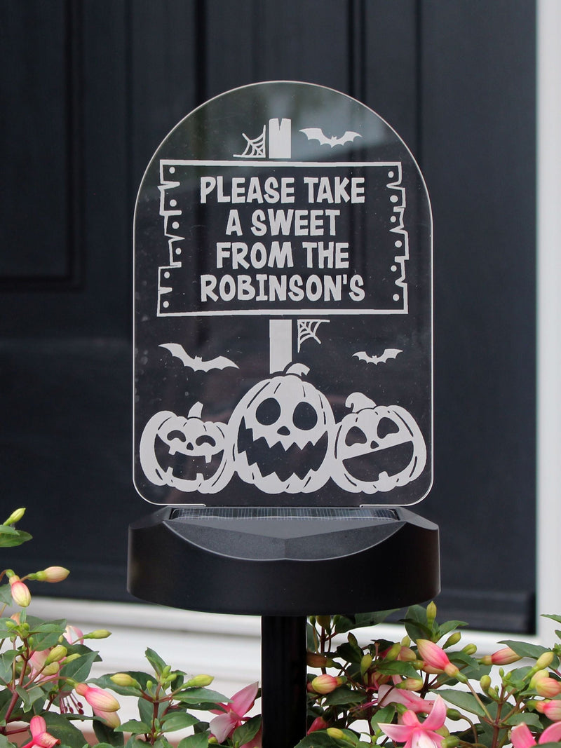 PMC personalised Halloween solar light with ground stick - British product