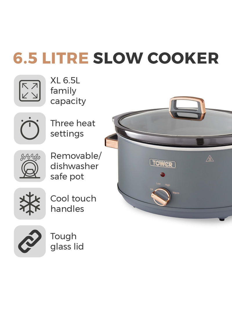 Tower Grey Cavaletto 6.5L slow cooker (British brand)