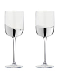 Anton Studio Designs Set of 2 Silver Wave Wine Glasses