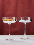 Anton Studio Designs Set of 2 Silver Wave Champagne Saucers