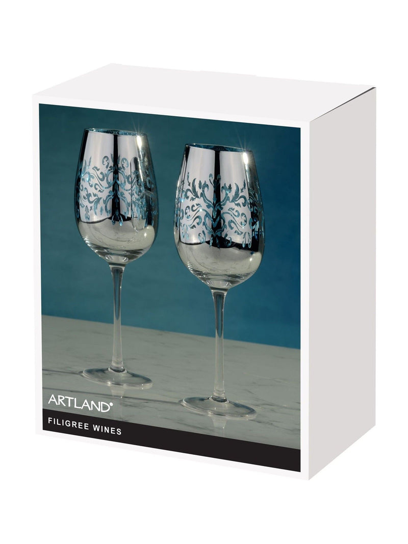 Artland blue filigree wine glasses set of 2 - British product