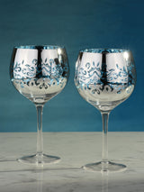 Artland Blue Filigree Gin Glasses Set of 2