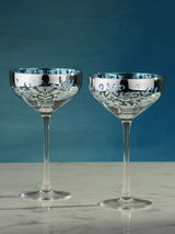 Next Artland Blue Filigree Champagne Saucers Set of 2- Buy online at McGrocer