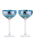 Artland blue filigree champagne saucers set of 2 - British product